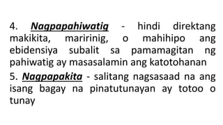 Mga Pahayag sa Pagbibigay ng mga Patunay | PPT