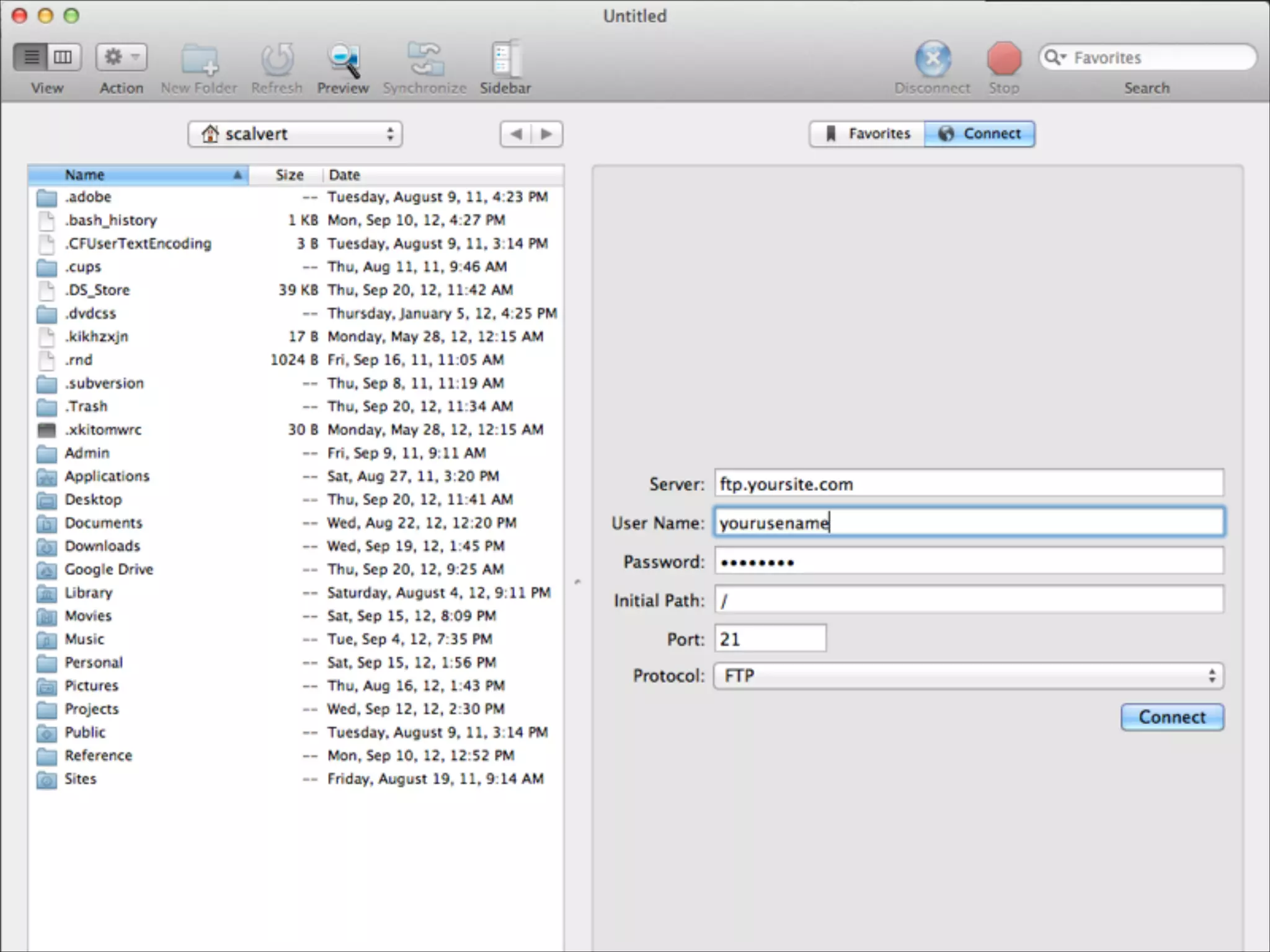 FTP Software
All premium code editors have ftp built in, which allows you to
sync your project files to the server easily.
You will often need to post or download files from the server
manually. For this you can use dedicated ftp software:

 

Fetch, Transmit and FileZilla & Fireftp (both free) are all good
choices for Mac. 

 