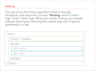 <html lang=”en”></html> 

The <html> element should have a “lang”
attribute to tell the browser what language
your page is written in. 

 
