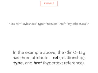 EXAMPLE 

<meta charset="utf-8"> 

The <meta> is a single tag — 
it does not require a closing tag.

 
