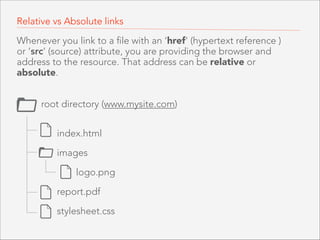 <a></a> 

The <a> element is an inline  
tag that works anywhere in the  
body to create a hyperlink.

 