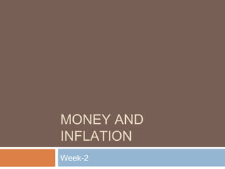 MONEY AND
INFLATION
Week-2
 