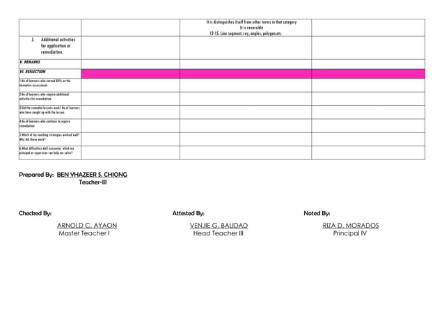 Daily Lesson Log For Grade 8 Math Week 3 Docx