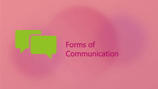 Forms of
Communication
 