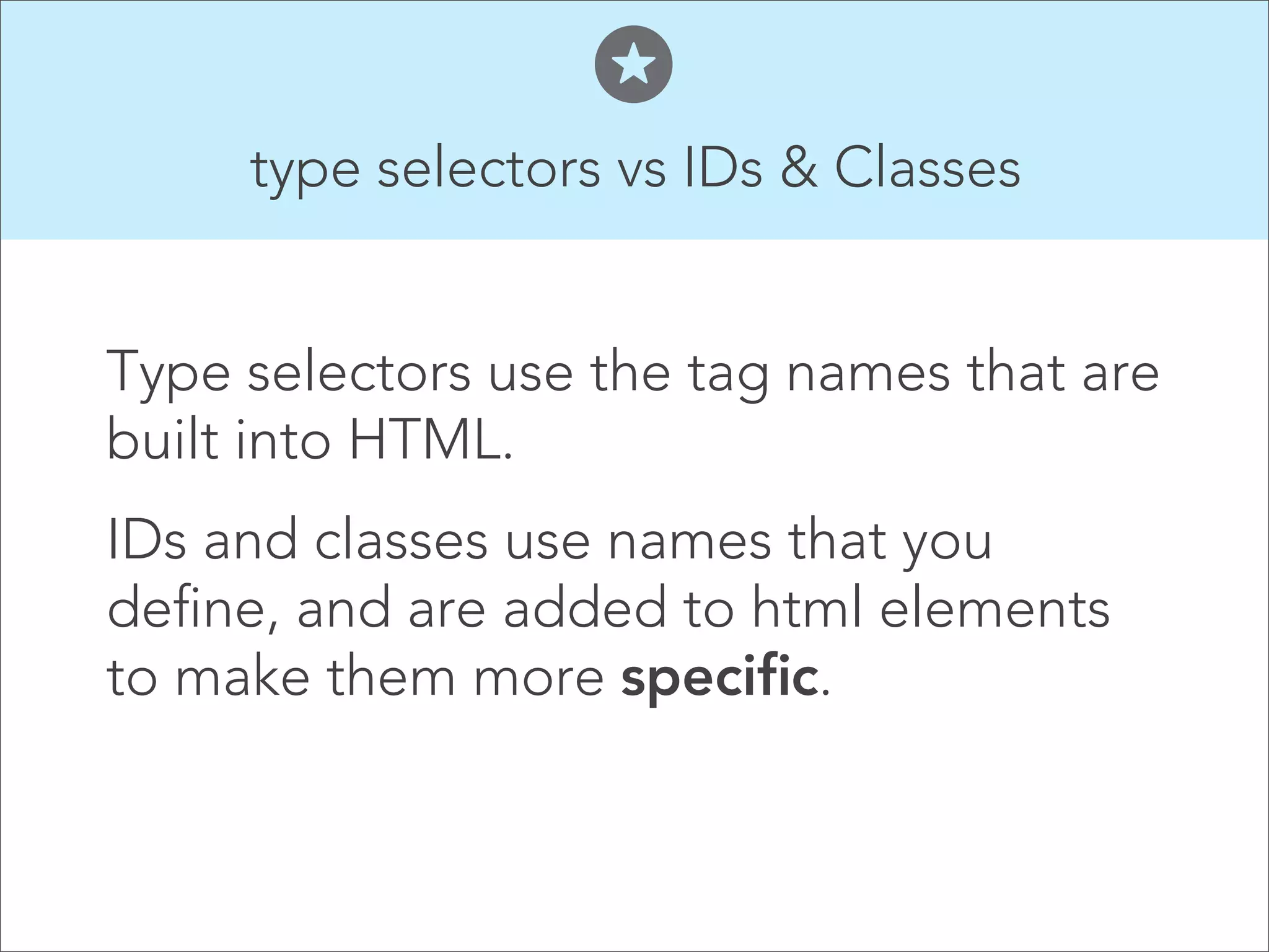 CSS Syntax Syntax = the rules for how to write the language  
