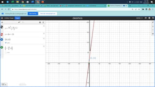 Oblique Asymptote (also known as a diagonal or slant asymptote.
Oblique asymptotes only occur when the numerator of f(x) has a degree
that is one higher than the degree of the denominator. When you have
this situation, simply divide the numerator by the denominator, using
polynomial long division or synthetic division. The quotient (set equal to
y) will be the oblique asymptote.
1. f(x) =
𝟖𝒙2−𝟑𝒙+𝟏
𝒙−𝟐
 