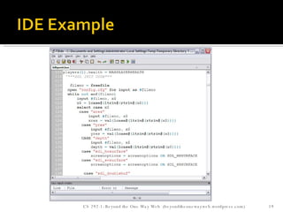 CS 292-1: Beyond the One Way Web  (beyondtheonewayweb.wordpress.com) 