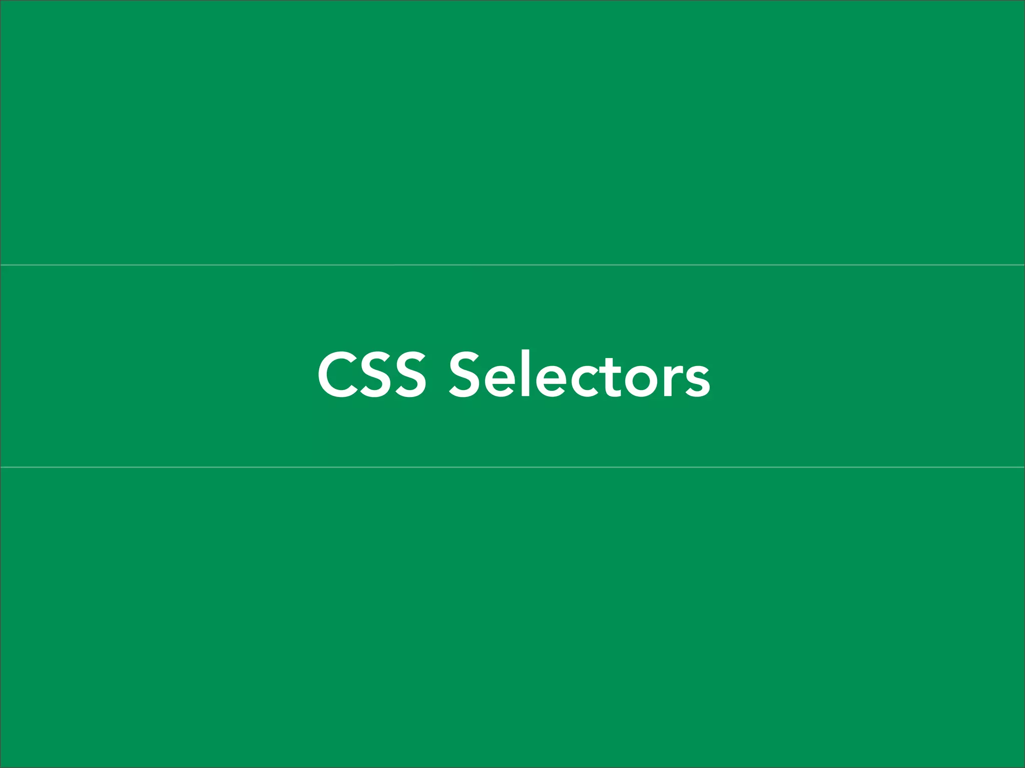 CSS Selectors 