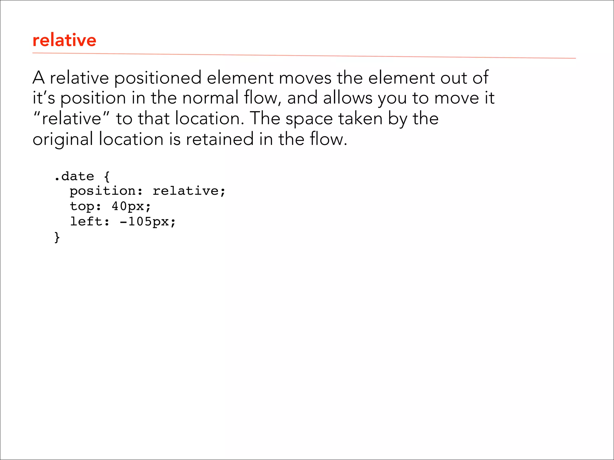 Class Exercise ! 5 Positioning   