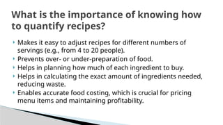 TLE Food Preparation 9 Recipe Quantification | PPTX