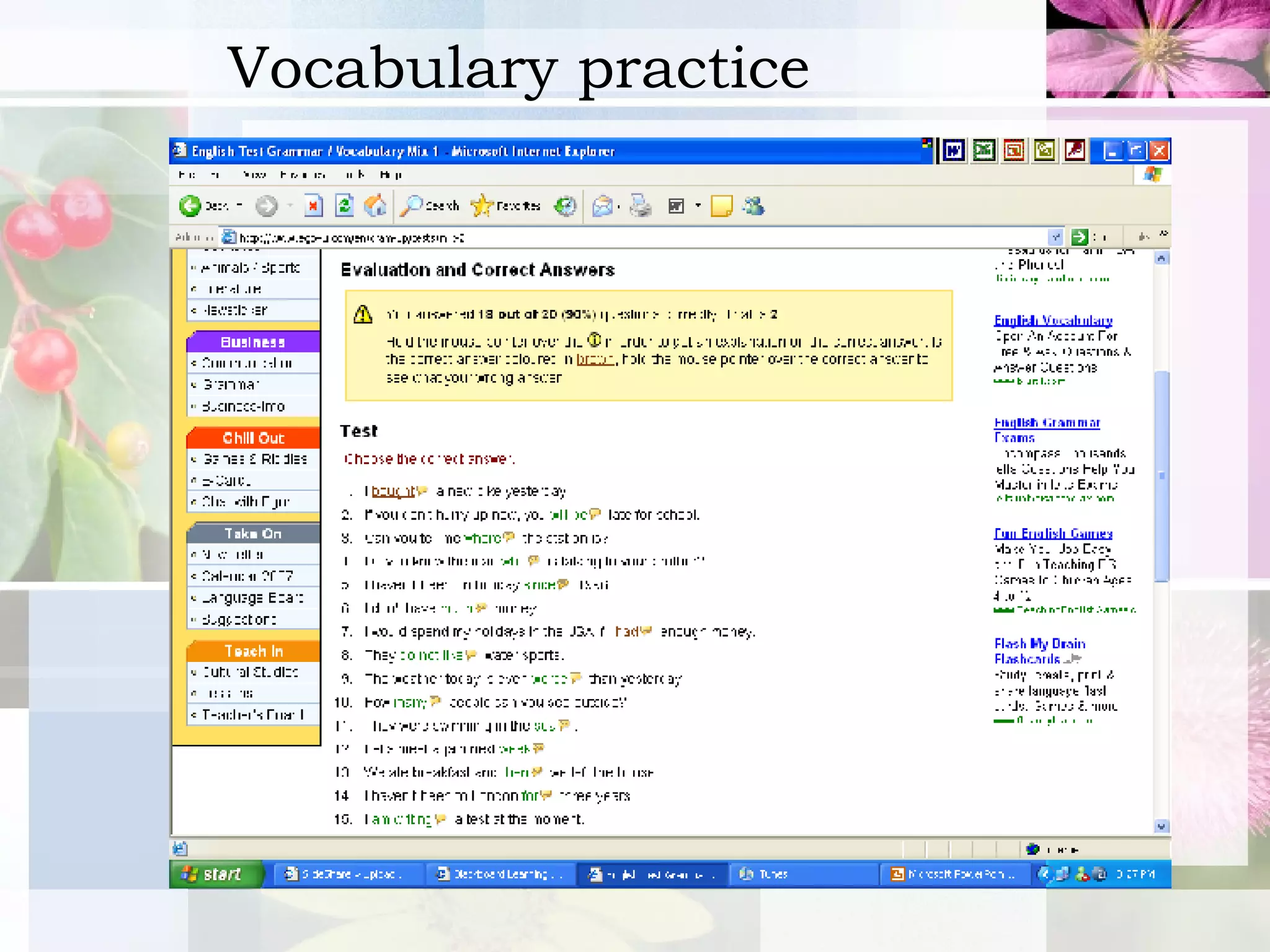 Vocabulary practice 