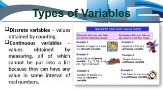 Counting Variable PPT ADVANCE REVIEWER FOR 1ST YEAR COLLEGE STUDENTS: Data-Management | PPTX
