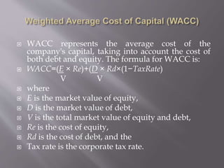 Wacc Rd Formula SHAREHOLDERS VALUE ADDED and Market Value Added | PPTX
