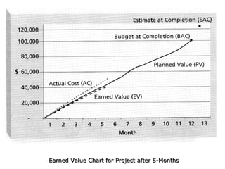 Earned Value Chart for Project after 5-Months
 