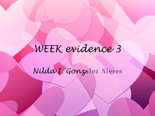WEEK evidence 3 Nilda I. Gonz alez Nieves 