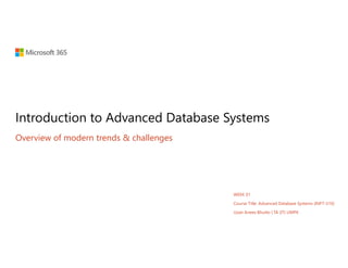 INTRODUCTION TO ADVANCED DATABASE SYSTEMS | PDF