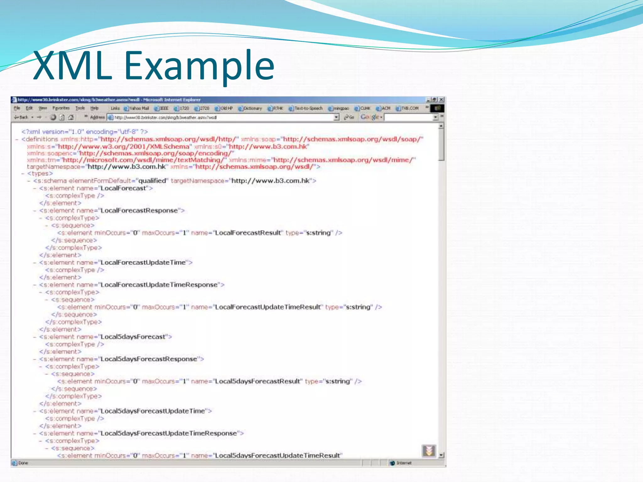 XML Example
 