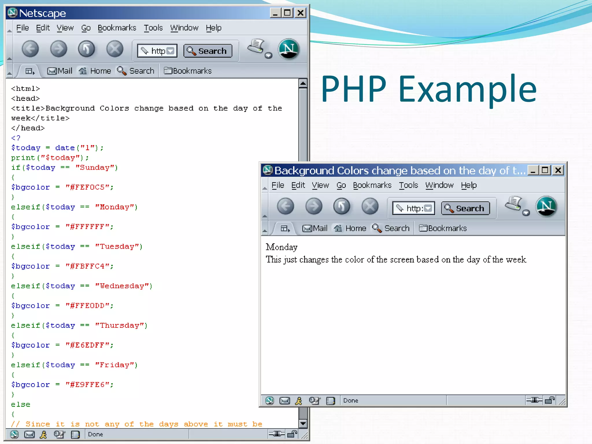 INE2720 – Web Application
Software Development
PHP Example
 