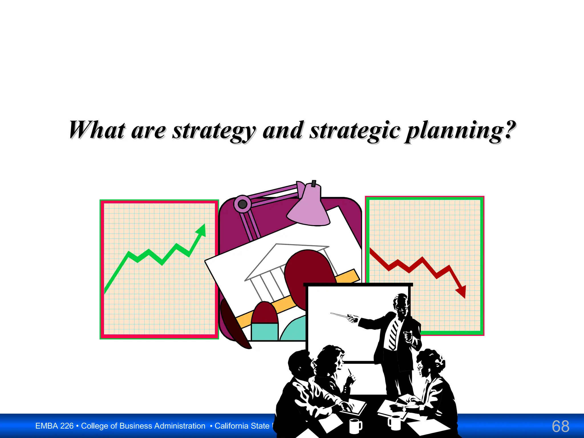 68
EMBA 226 • College of Business Administration • California State University, Sacramento
What are strategy and strategic planning?
What are strategy and strategic planning?
 