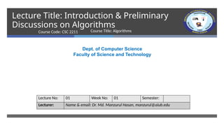 Week 01 (Introduction to Algorithm Course).pptx