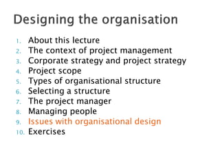 Designing the Project Organization | PDF