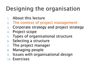 Designing the Project Organization | PDF