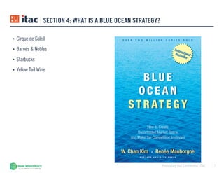 17Proprietary and Confidential, ITAC
SECTION 4: WHAT IS A BLUE OCEAN STRATEGY?
•	 Cirque de Soleil
•	 Barnes & Nobles
•	 Starbucks
•	 Yellow Tail Wine
 