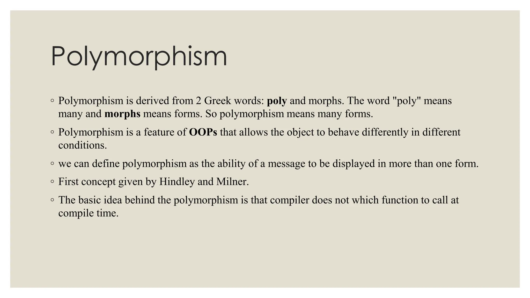 Polymorphism.Difference between Inheritance & Polymorphism | PPT