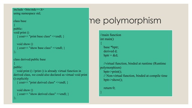 Polymorphism.Difference between Inheritance & Polymorphism | PPT