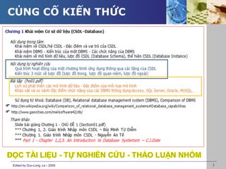 CỦNG CỐ KIẾN THỨC




Edited by Duc-Long, Le - 2009   3
 