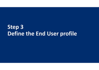 Step 3
Define the End User profile
 