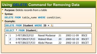 DBMS: Week 06 - SQL - Data Manipulation Language (DML) | PPTX