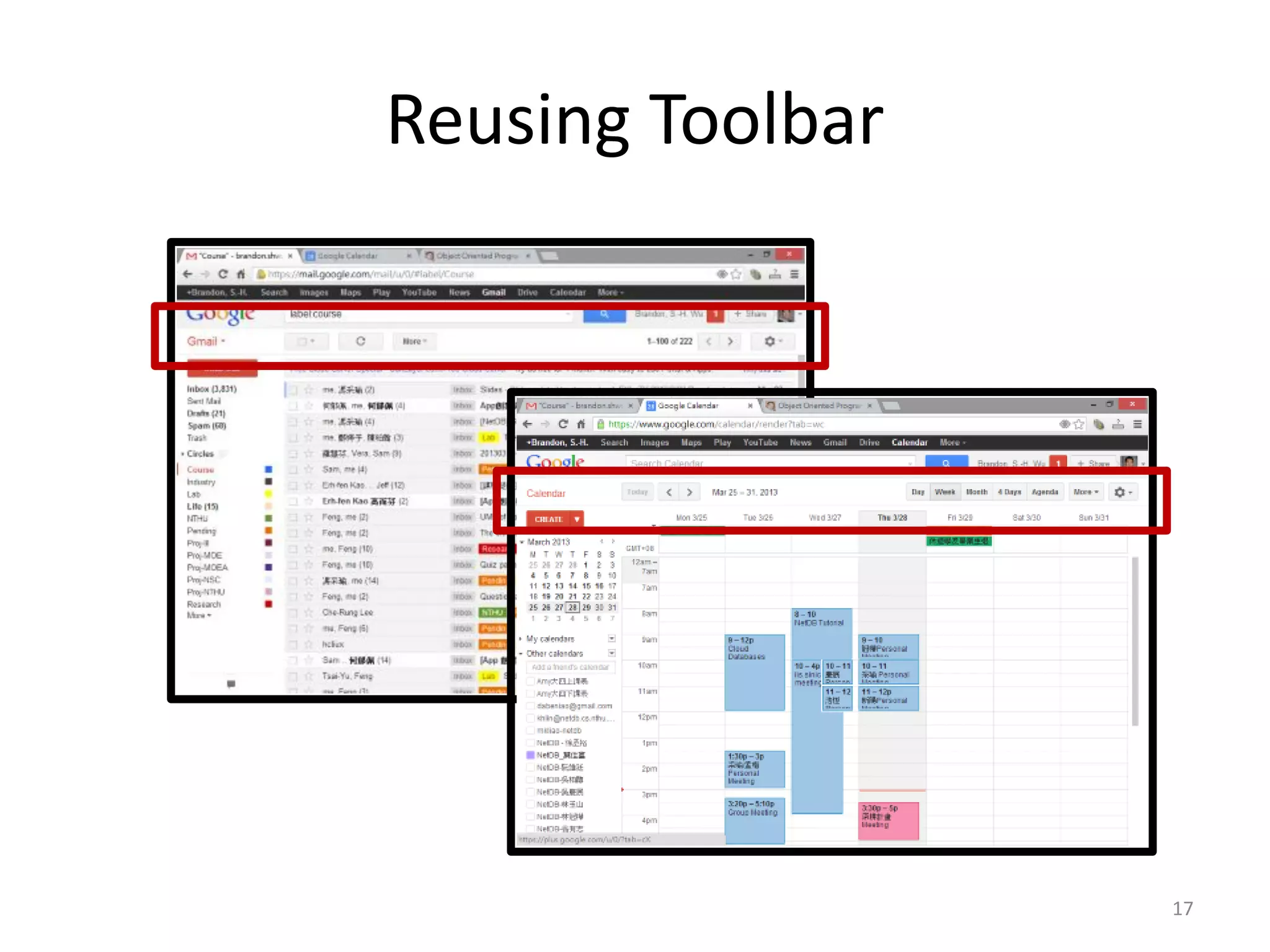 Reusing Toolbar 17 