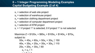 integerS programming OperaTIONS RESEARCH | PPTX