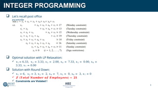 integerS programming OperaTIONS RESEARCH | PPT