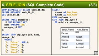 DBMS: Week 08 - Joins and Views in MySQL | PPTX