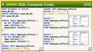 DBMS: Week 08 - Joins and Views in MySQL | PPTX