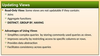 DBMS: Week 08 - Joins and Views in MySQL | PPTX