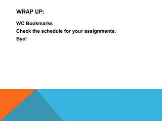 What does he/she hope to get out of this class?
