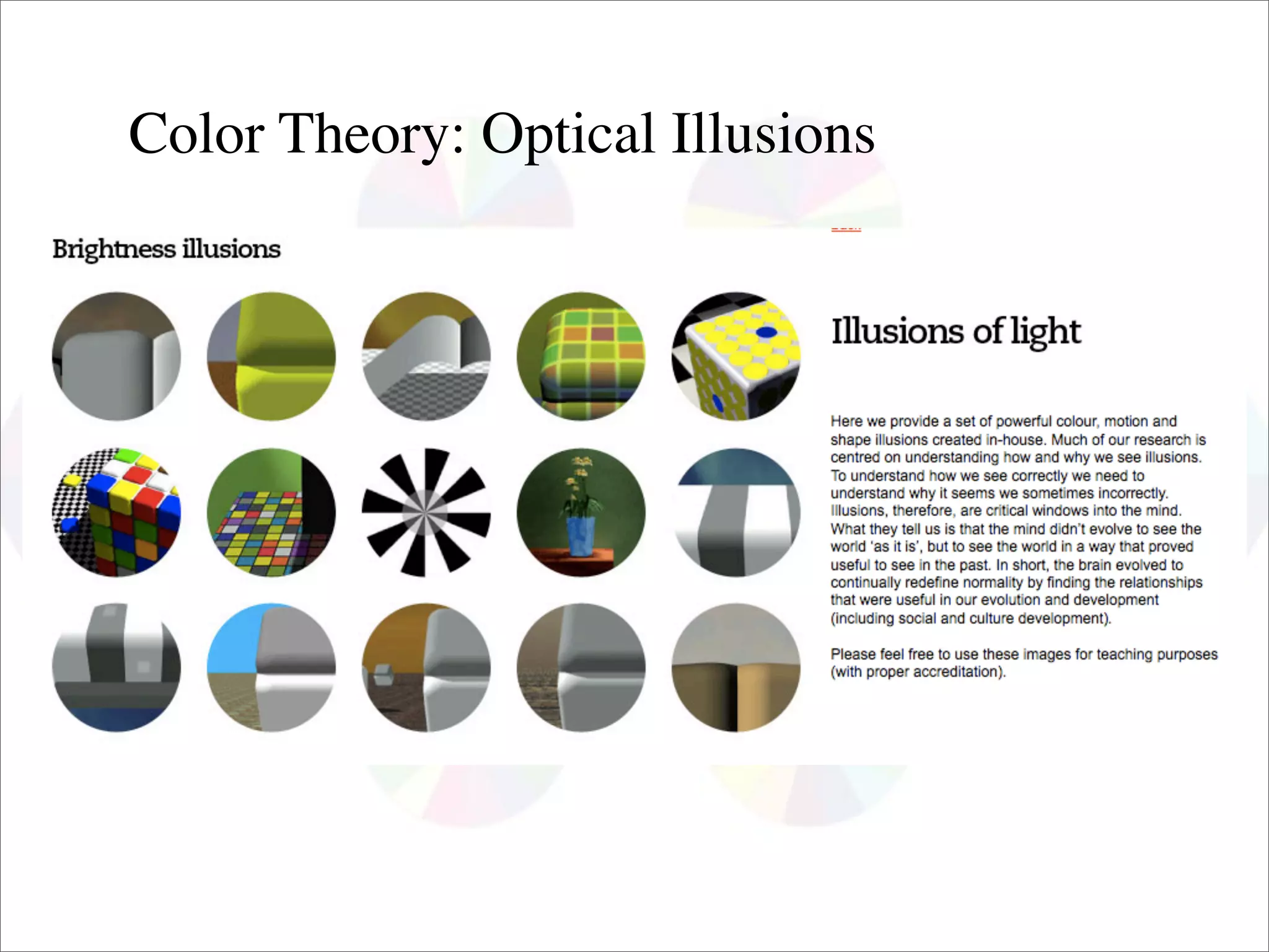 Color Theory: Optical Illusions
 