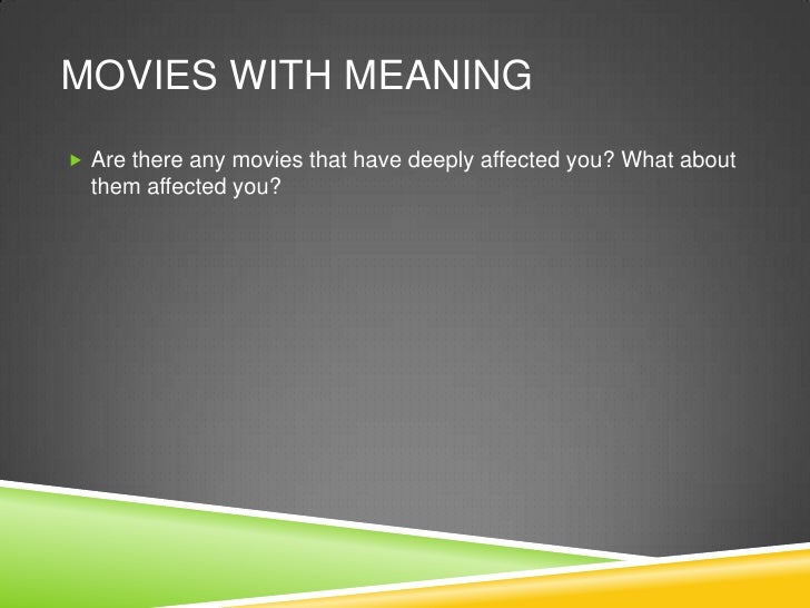 meaning of film presentation