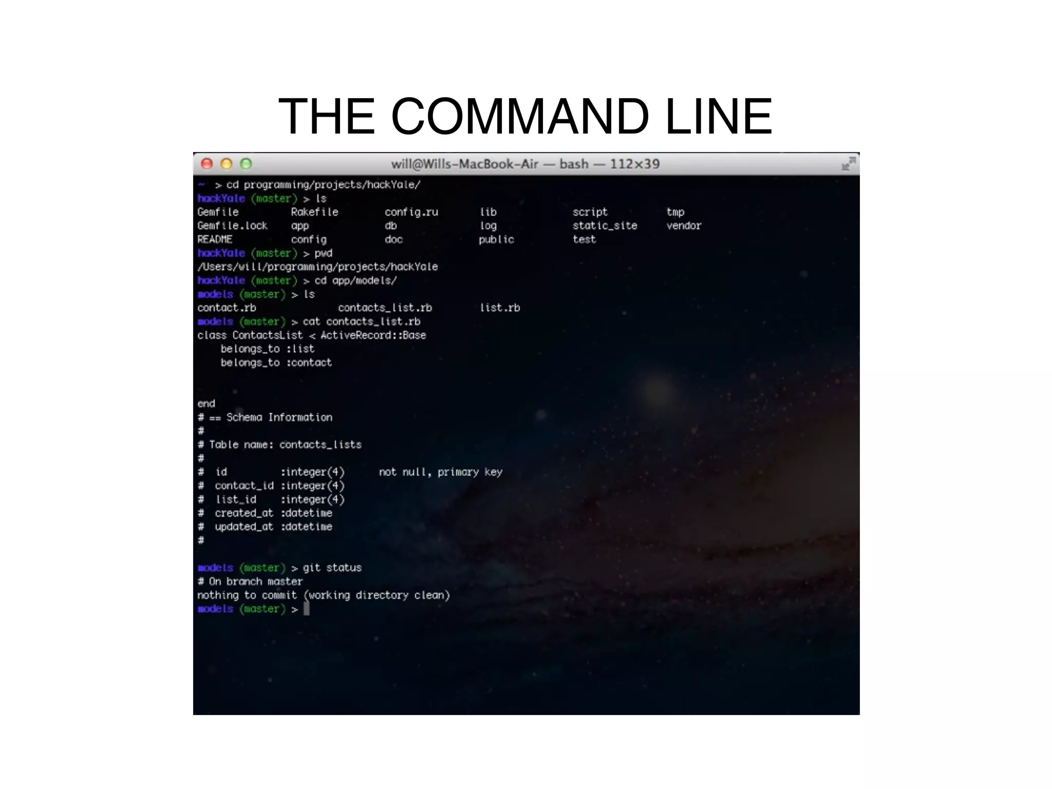 THE COMMAND LINE
 