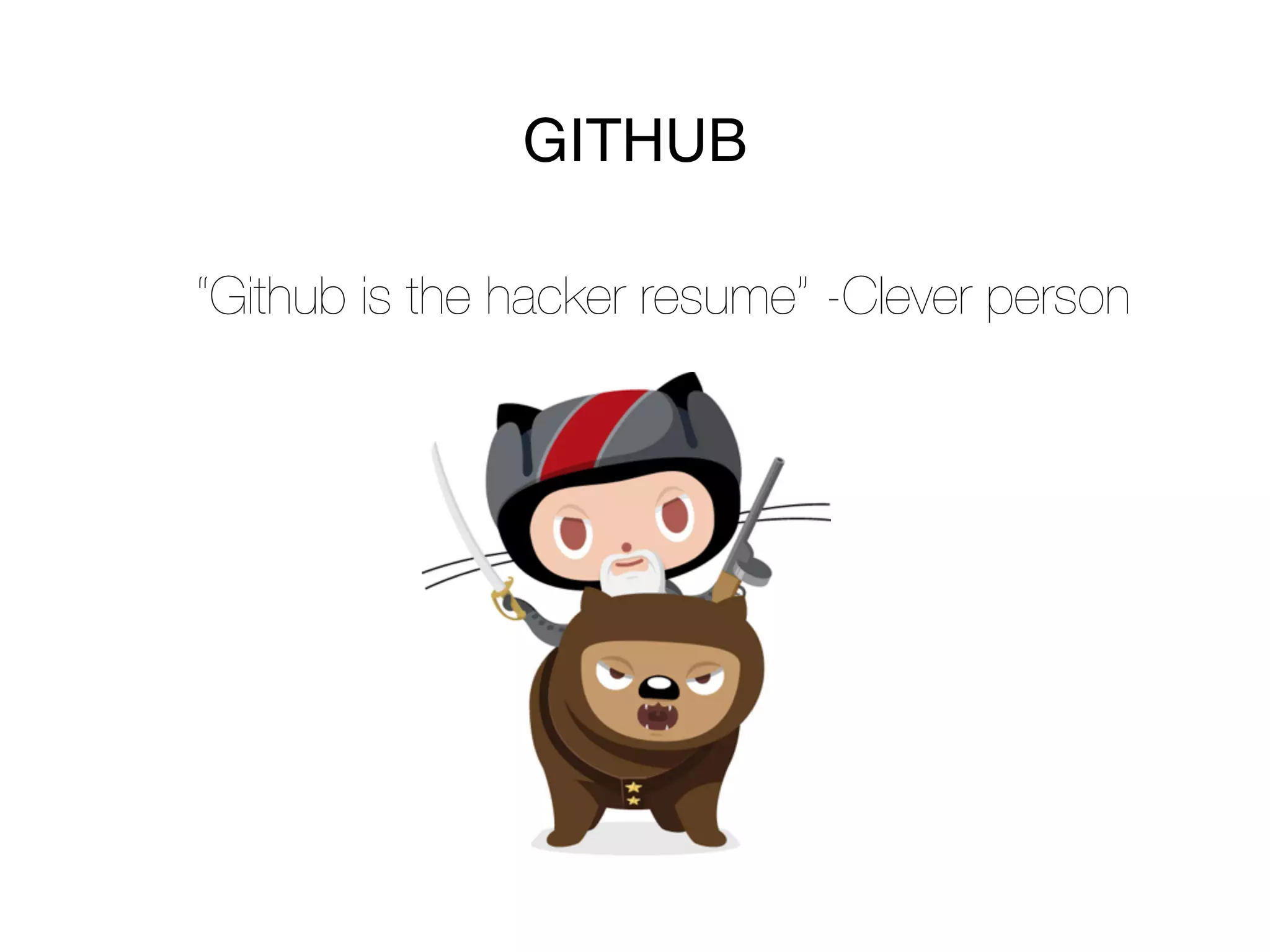 GITHUB

“Github is the hacker resume” -Clever person
 