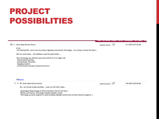 PROJECT
POSSIBILITIES
 