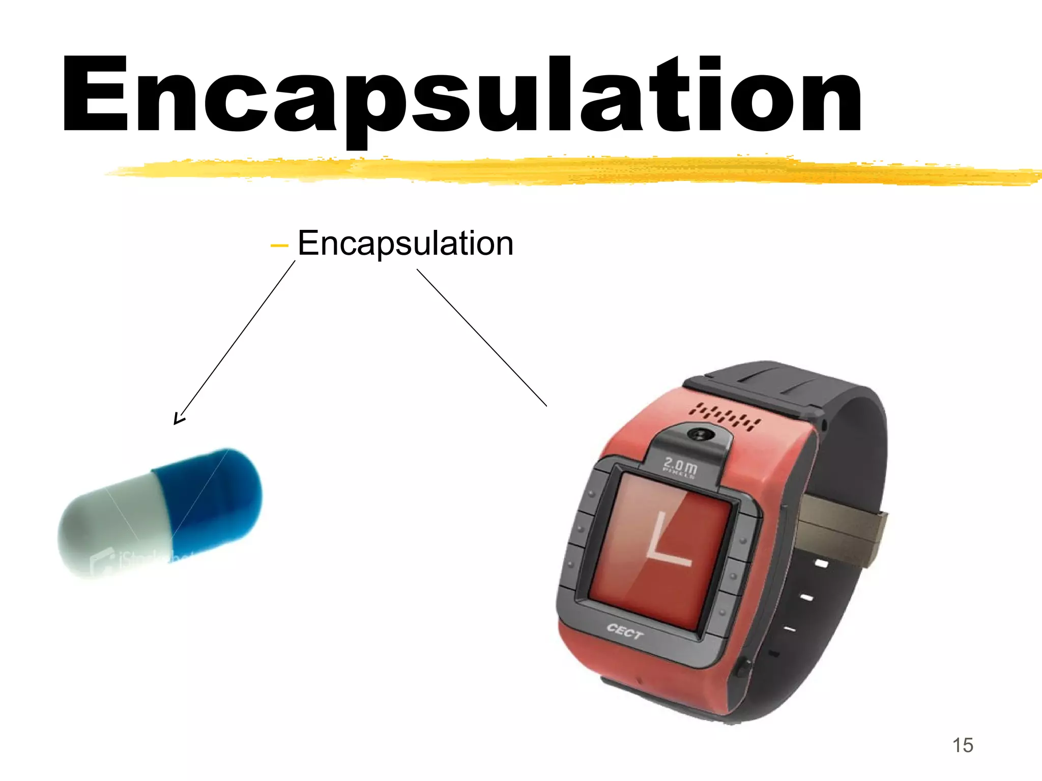 Encapsulation
– Encapsulation
15
 