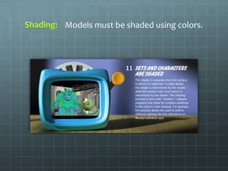 Models must be shaded using colors.
 