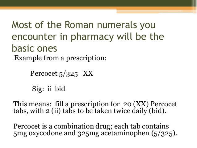 Roman Numerals In Pharmacy , Pharmacy Calculations – JRAU