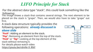 python stack: implementing lifo data structures |... Data structure introduction to BS computer science level | PPTX