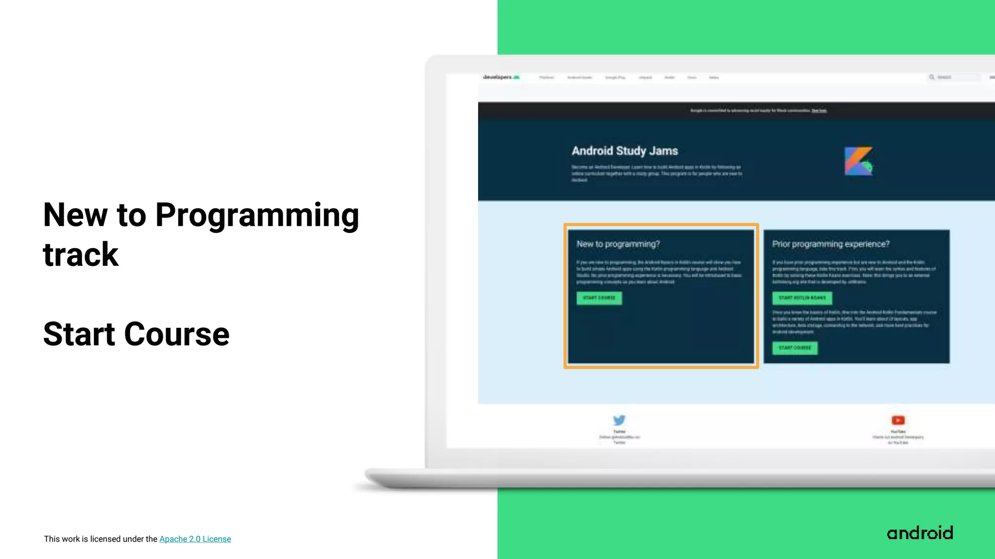 This work is licensed under the Apache 2.0 License
New to Programming
track
Start Course
 