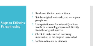 Week 1 - EW - Paraphase.pptx with advanced concepts of writing | PPTX